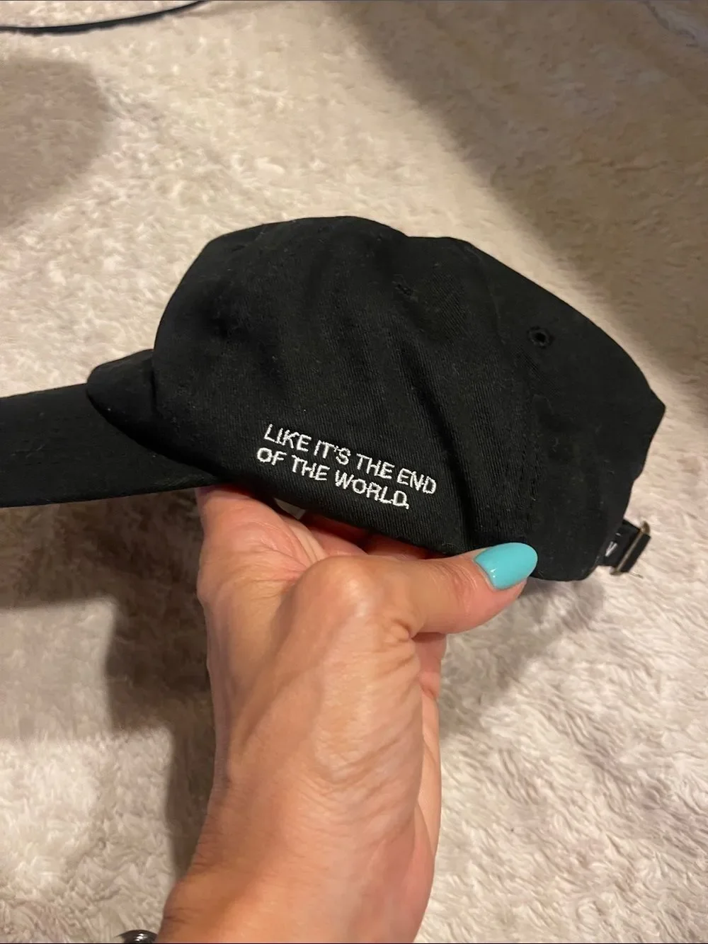 P.A.R.T.Y. Black Baseball Cap with Red Embroidered Logo